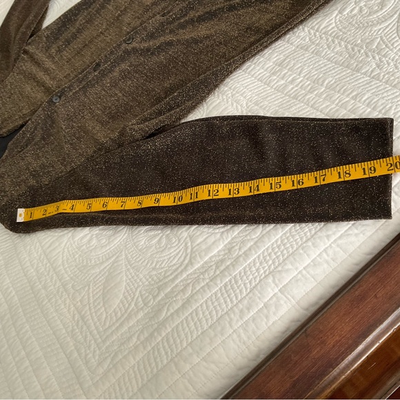 ENCORE, GOLD & BLACK METALLIC CARDIGAN/BLOUSE, SIZE: 1X - Picture 8 of 11